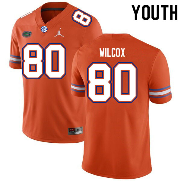 Youth #80 Gage Wilcox Florida Gators College Football Jerseys Sale-Orange
